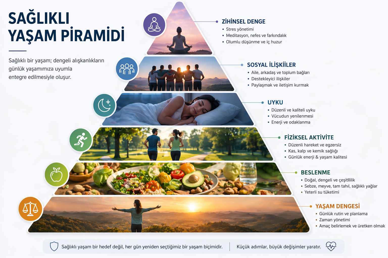 Sağlıklı yaşam piramidi görseli